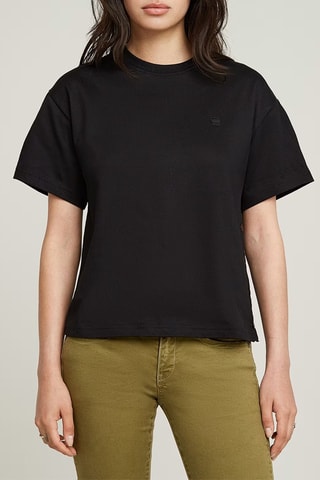 T-shirt regular em algodão biológico Side Relaxed - Preto