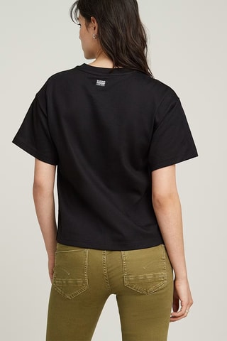 T-shirt regular em algodão biológico Side Relaxed - Preto