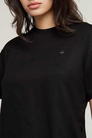 T-shirt regular em algodão biológico Side Relaxed - Preto