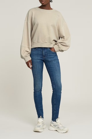 Sweat oversize em algodão biológico Overdyed Big - Bege
