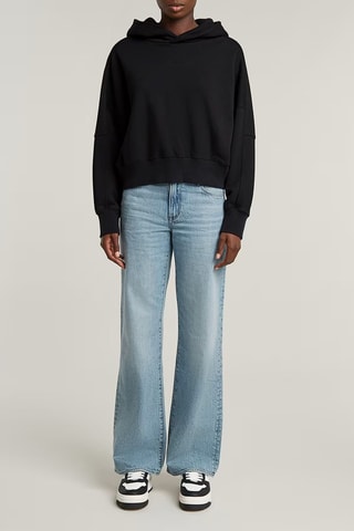 Sweat oversize em algodão biológico Embossed - Preto