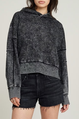 Sweat oversize em algodão biológico Wahsed embossed - Preto
