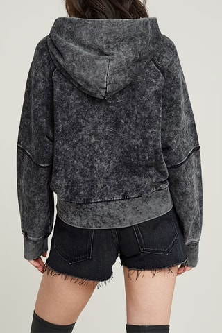 Sweat oversize em algodão biológico Wahsed embossed - Preto