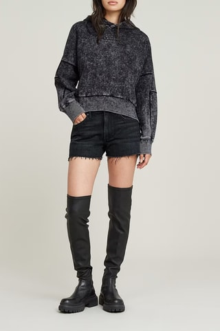 Sweat oversize em algodão biológico Wahsed embossed - Preto