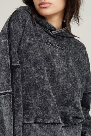 Sweat oversize em algodão biológico Wahsed embossed - Preto