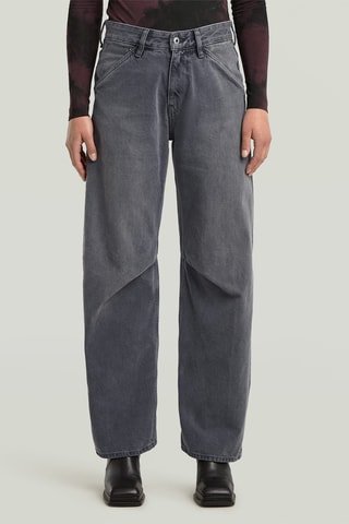 Calças de ganga loose wide legs Eve low 3D - Cinzento