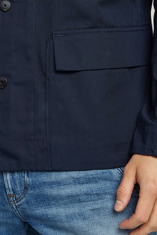 Sobrecamisa slim em algodão biológico - Azul-escuro