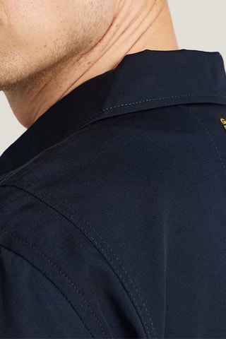 Sobrecamisa slim em algodão biológico - Azul-escuro
