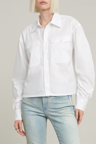 Camisa straight em algodão biológico Boxy - Branco