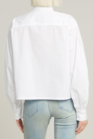 Camisa straight em algodão biológico Boxy - Branco