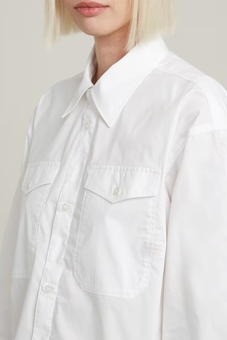Camisa straight em algodão biológico Boxy - Branco