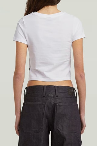 T-shirt cropped superslim em algodão biológico - Branco
