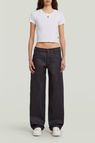 T-shirt cropped superslim em algodão biológico - Branco