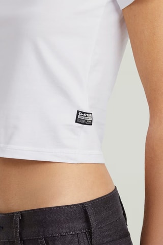 T-shirt cropped superslim em algodão biológico - Branco