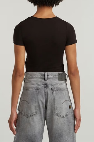 Crop top superslim em algodão biológico - Preto