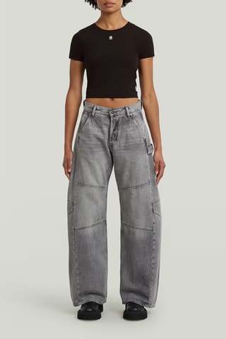Crop top superslim em algodão biológico - Preto