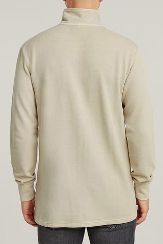 T-shirt relaxed em algodão biológico Overdyed Tweeter Half Zip - Bege