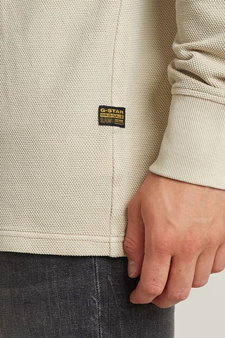 T-shirt relaxed em algodão biológico Overdyed Tweeter Half Zip - Bege