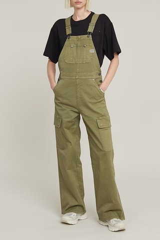Jardineiras em algodão biológico Straight Dungaree - Verde