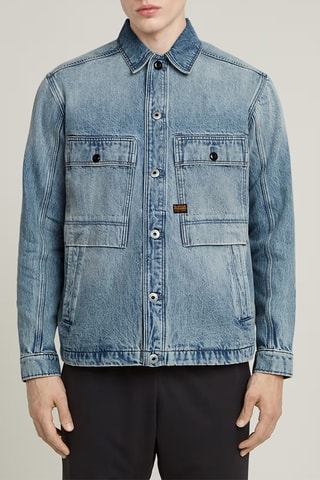Sobrecamisa regular de ganga Mosa - Azul-claro