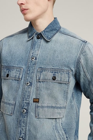 Sobrecamisa regular de ganga Mosa - Azul-claro