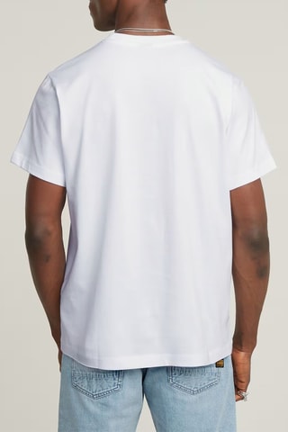 T-shirt loose em algodão biológico Outdoor Woven Pocket - Branco