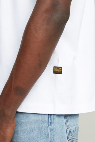 T-shirt loose em algodão biológico Outdoor Woven Pocket - Branco