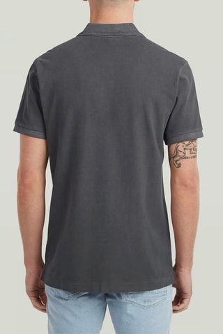 Polo slim em algodão biológico Dunda - Preto