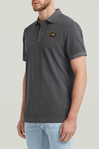 Polo slim em algodão biológico Dunda - Preto