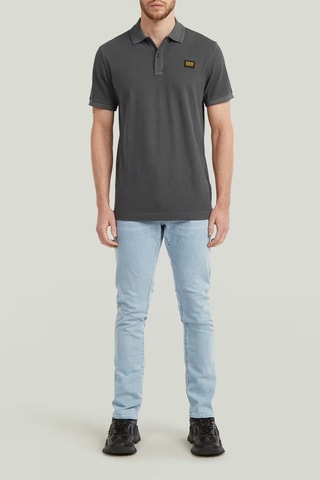 Polo slim em algodão biológico Dunda - Preto