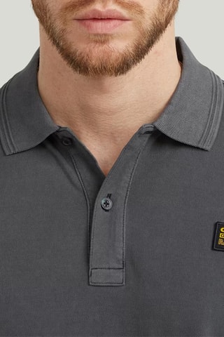 Polo slim em algodão biológico Dunda - Preto