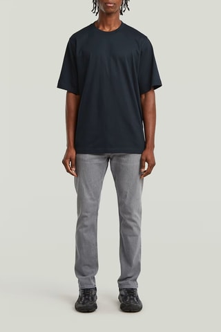 T-shirt loose em algodão biológico Loose Boxy - Azul-escuro