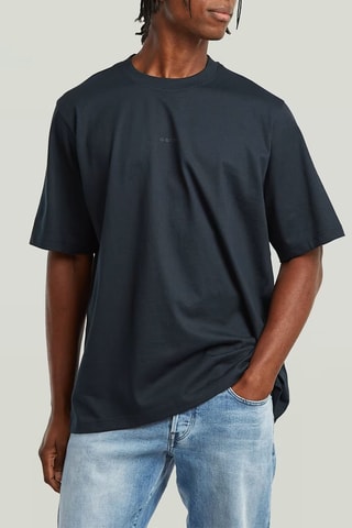 T-shirt loose em algodão biológico Center Chest Logo Boxy - Azul-escuro