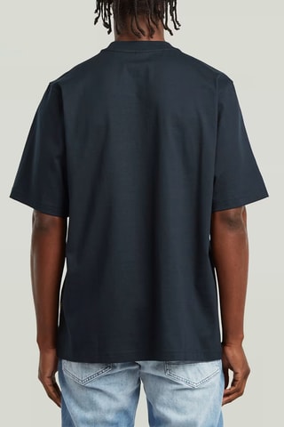 T-shirt loose em algodão biológico Center Chest Logo Boxy - Azul-escuro