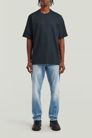 T-shirt loose em algodão biológico Center Chest Logo Boxy - Azul-escuro