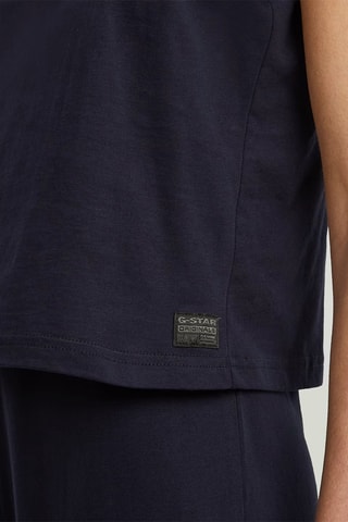 Macacão efeito ilusório regular em algodão biológico Spaghetti Strap Loose - Azul-escuro