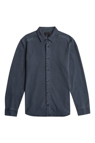 Camisa straight em algodão biológico Jersey - Azul