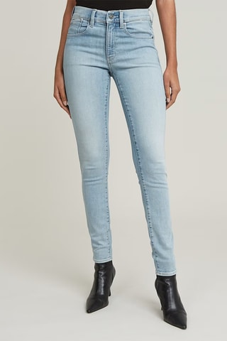 Calças de ganga skinny de cintura alta Lhana - Azul-claro