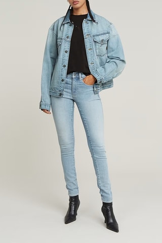 Calças de ganga skinny de cintura alta Lhana - Azul-claro