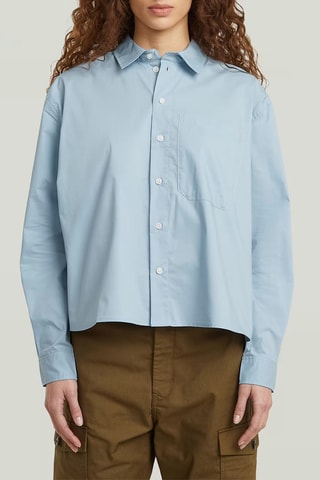 Camisa loose em algodão biológico BF - Azul-claro