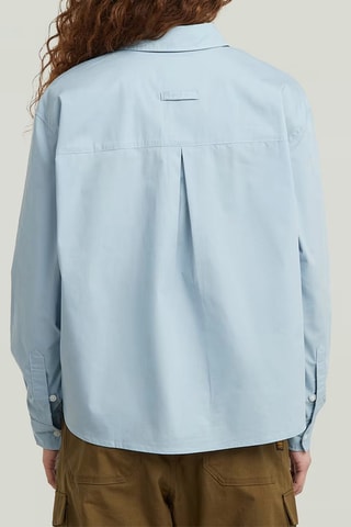 Camisa loose em algodão biológico BF - Azul-claro