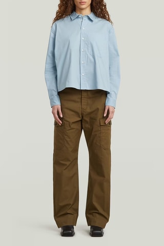 Camisa loose em algodão biológico BF - Azul-claro