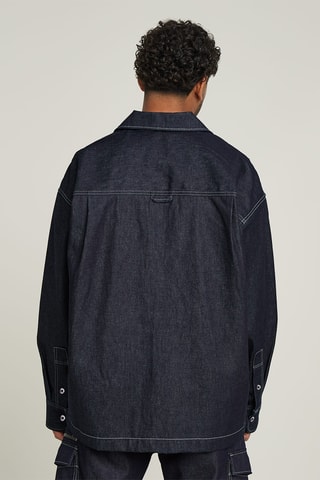 Sobrecamisa oversize Boxy Fit - Azul-escuro