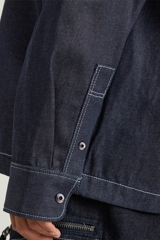 Sobrecamisa oversize Boxy Fit - Azul-escuro