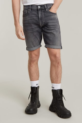Calções slim de ganga 3301 - Cinzento