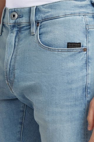 Calções slim de ganga 3301 - Azul