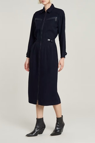 Vestido direito slim - Azul-escuro