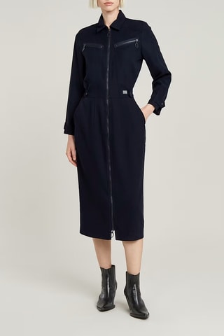 Vestido direito slim - Azul-escuro