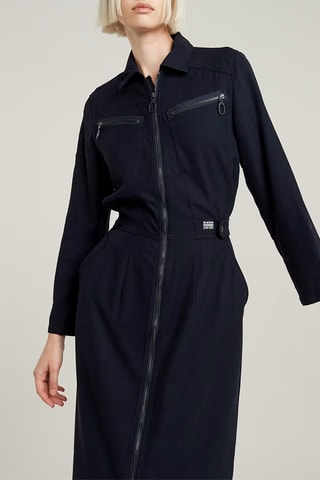 Vestido direito slim - Azul-escuro
