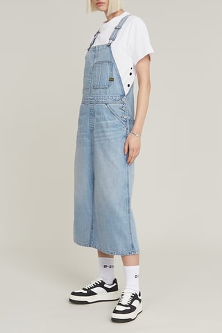 Vestido-jardineiras regular em ganga Midi Dungaree - Azul-claro